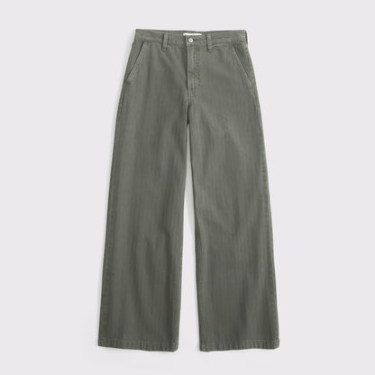 Abercrombie High Rise Wide Leg Trouser Jean