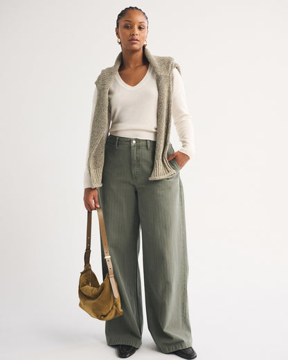 Abercrombie Curve Love High Rise Wide Leg Trouser Jean