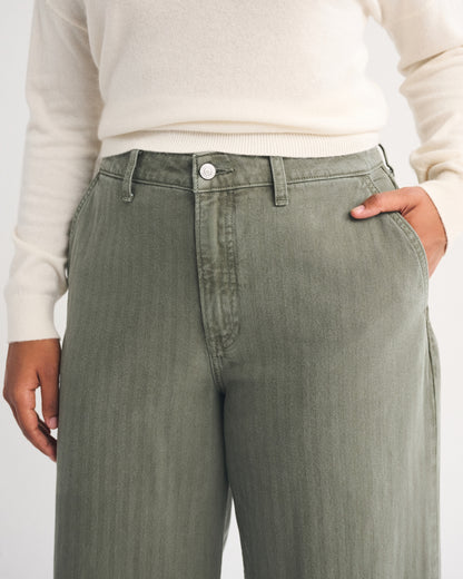Abercrombie Curve Love High Rise Wide Leg Trouser Jean