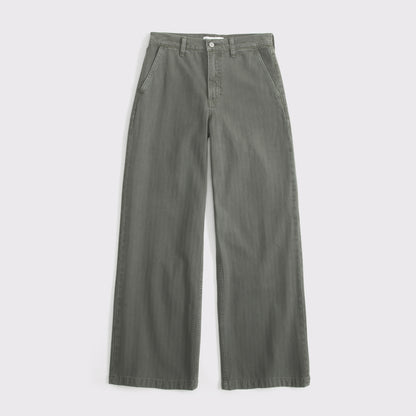Abercrombie Curve Love High Rise Wide Leg Trouser Jean