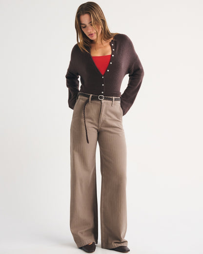 Abercrombie High Rise Wide Leg Trouser Jean