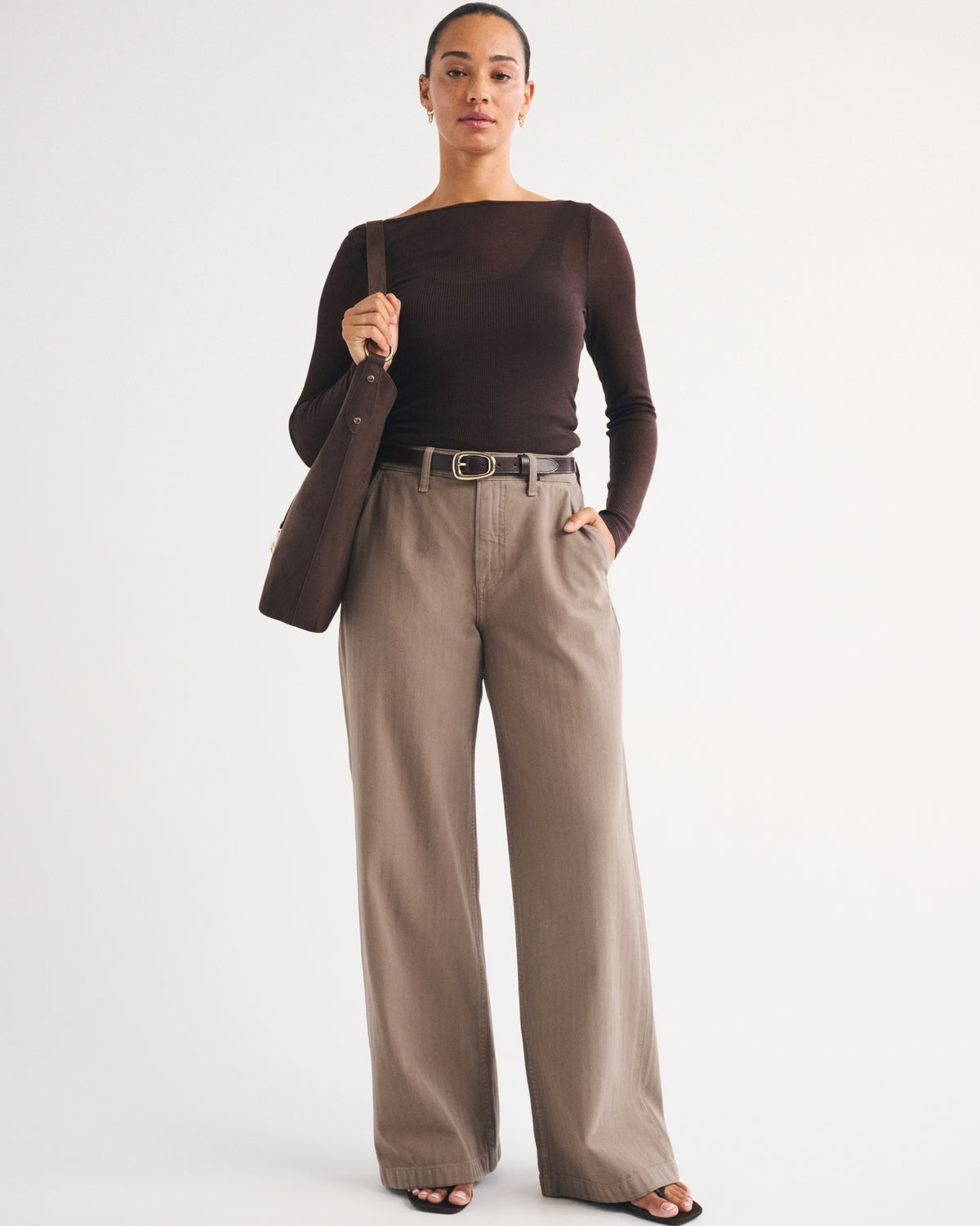 Abercrombie Curve Love High Rise Wide Leg Trouser Jean