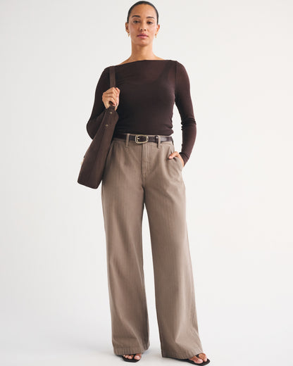Abercrombie Curve Love High Rise Wide Leg Trouser Jean