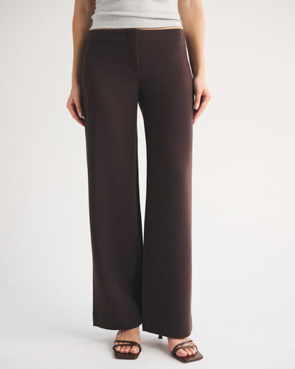 Abercrombie Clean Waist Low Rise Tailored Wide Leg Pant