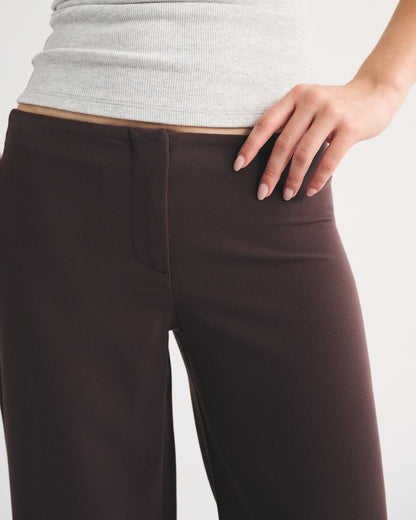 Abercrombie Clean Waist Low Rise Tailored Wide Leg Pant