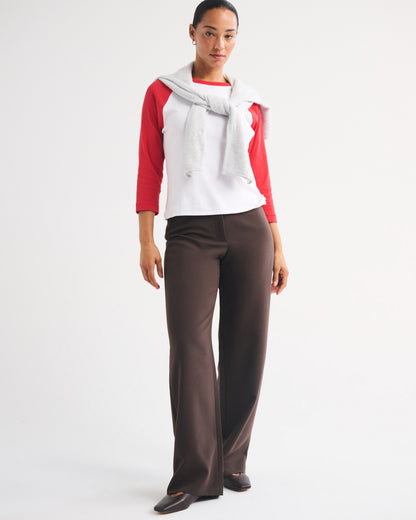 Abercrombie Curve Love Clean Waist Low Rise Tailored Wide Leg Pant