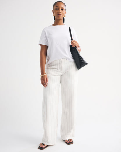 Abercrombie Curve Love Clean Waist Low Rise Tailored Wide Leg Pant