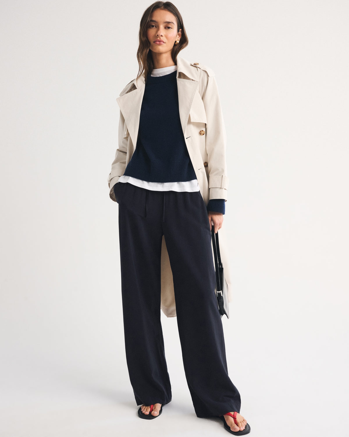 Abercrombie A&F Gemma Crepe Wide Leg Pull-On Pant