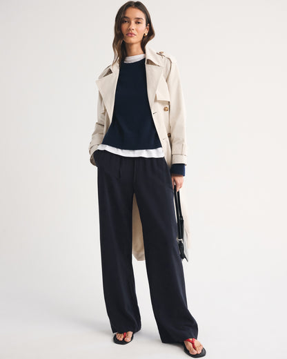 Abercrombie A&F Gemma Crepe Wide Leg Pull-On Pant
