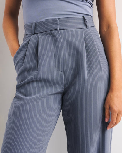 Abercrombie Curve Love A&F Sloane Tailored Hardware Wide Leg Pant