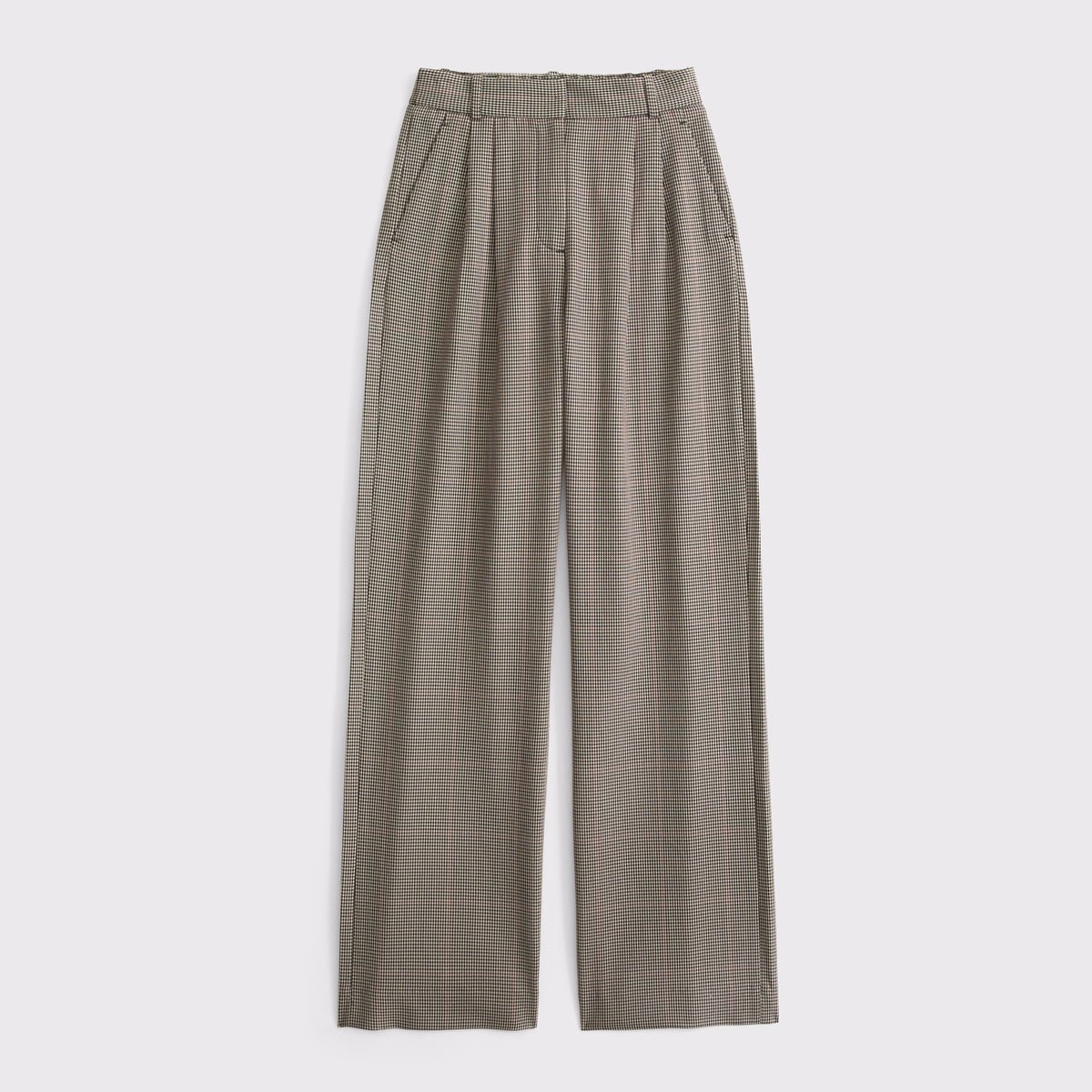 Abercrombie Curve Love A&F Sloane Tailored Hardware Wide Leg Pant