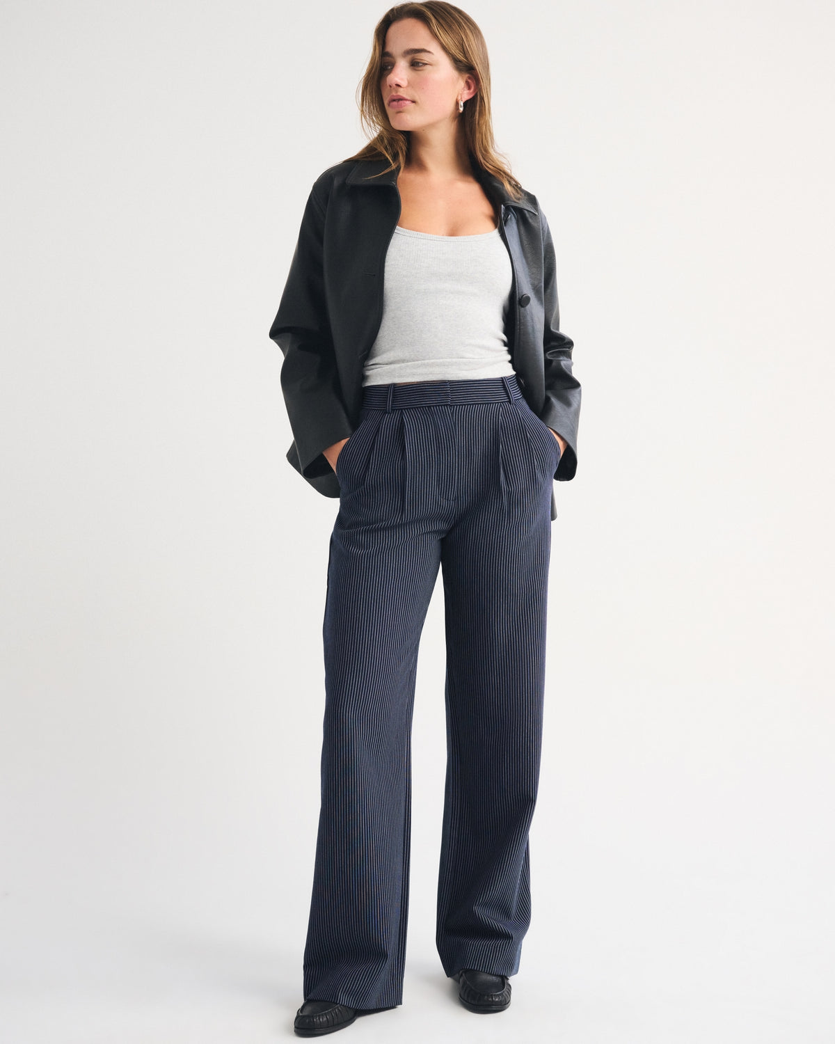 Abercrombie A&F Sloane Tailored Wide Leg Pant