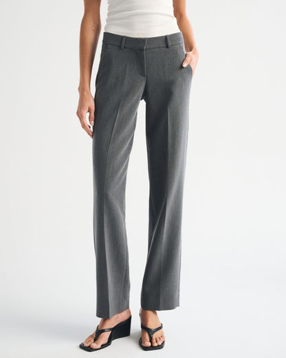 Abercrombie Low Rise Adjustable Waist Tailored Straight Pant