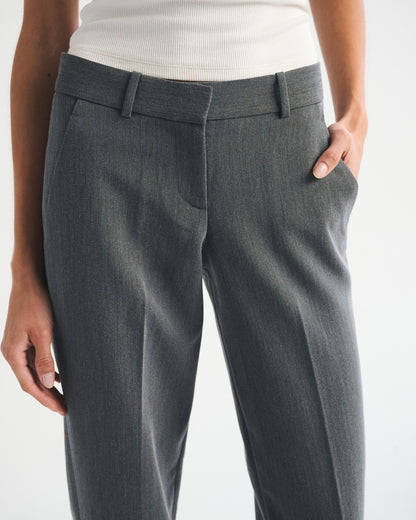 Abercrombie Low Rise Adjustable Waist Tailored Straight Pant