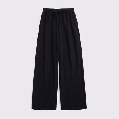 Abercrombie A&F Gemma Linen-Blend Wide Leg Pull-On Pant
