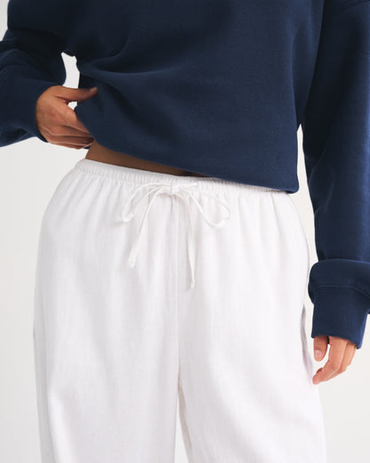 Abercrombie A&F Gemma Linen-Blend Wide Leg Pull-On Pant