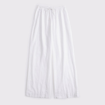 Abercrombie A&F Gemma Linen-Blend Wide Leg Pull-On Pant