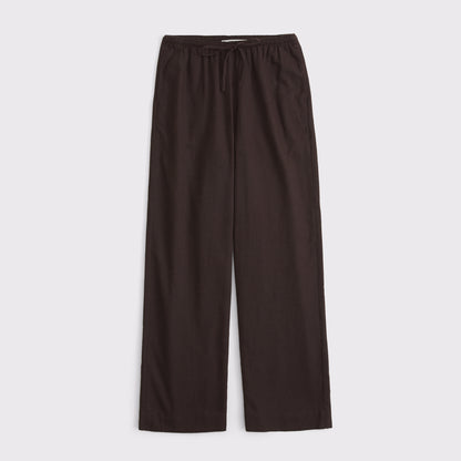 Abercrombie A&F Gemma Linen-Blend Wide Leg Pull-On Pant