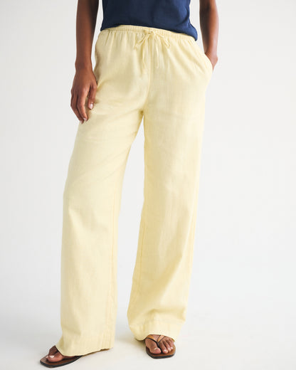 Abercrombie A&F Gemma Linen-Blend Wide Leg Pull-On Pant