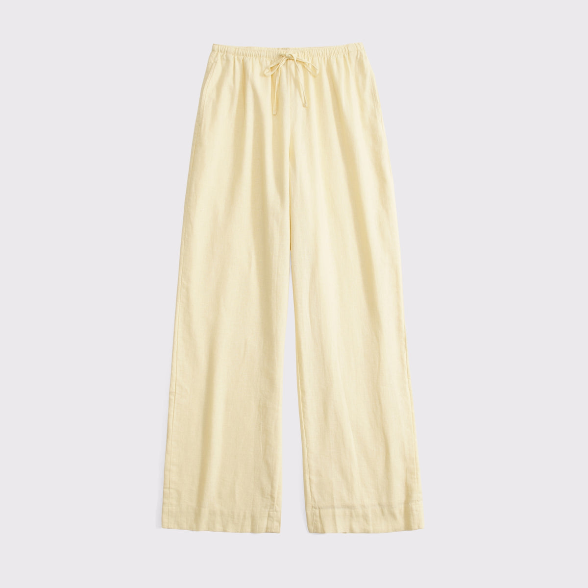 Abercrombie A&F Gemma Linen-Blend Wide Leg Pull-On Pant