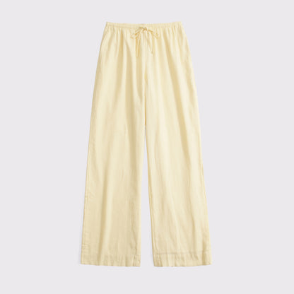 Abercrombie A&F Gemma Linen-Blend Wide Leg Pull-On Pant