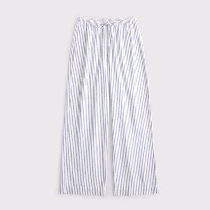 Abercrombie A&F Gemma Linen-Blend Wide Leg Pull-On Pant