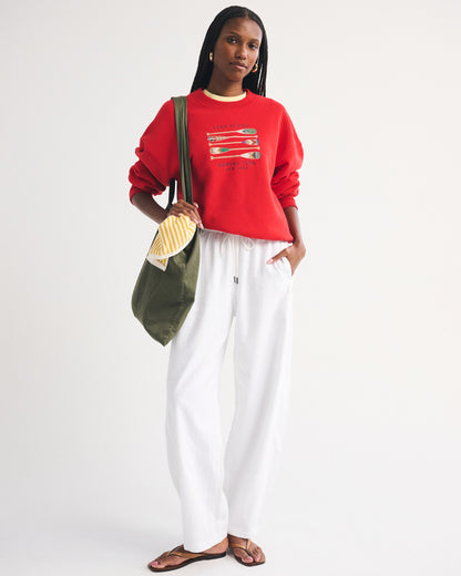 Abercrombie Linen-Blend Barrel Pull-On Pant