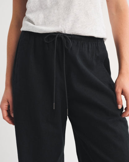 Abercrombie Linen-Blend Barrel Pull-On Pant