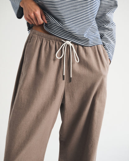 Abercrombie Linen-Blend Barrel Pull-On Pant