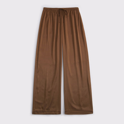 Abercrombie A&F Gemma Satin Wide Leg Pull-On Pant