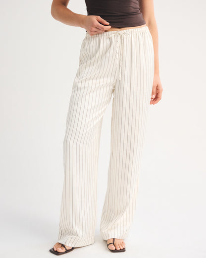 Abercrombie A&F Gemma Satin Wide Leg Pull-On Pant