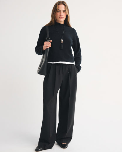 Abercrombie A&F Sloane Tailored Wide Leg Pull-On Pant
