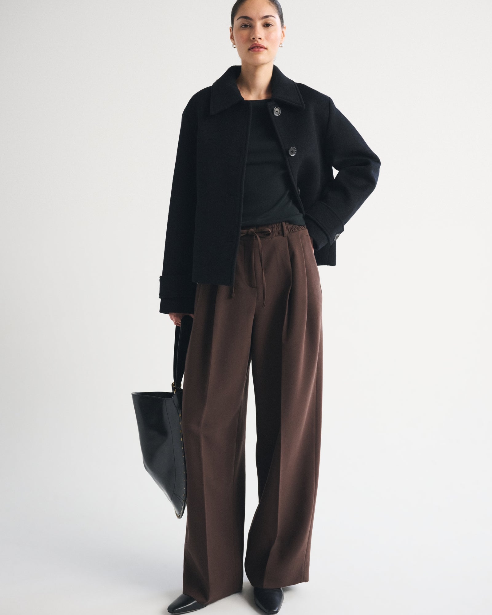 Abercrombie A&F Sloane Tailored Wide Leg Pull-On Pant