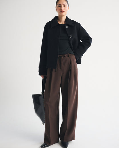 Abercrombie A&F Sloane Tailored Wide Leg Pull-On Pant