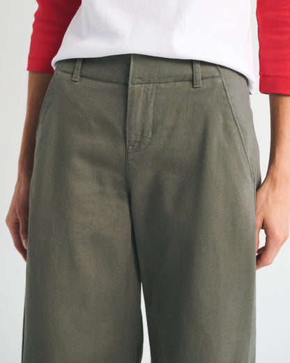Abercrombie 100% Cotton High Rise Chino Barrel Pant