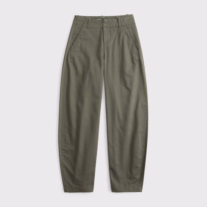 Abercrombie 100% Cotton High Rise Chino Barrel Pant