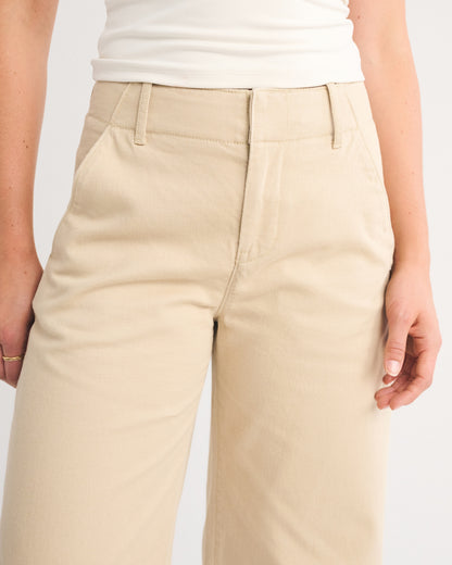 Abercrombie 100% Cotton High Rise Chino Barrel Pant
