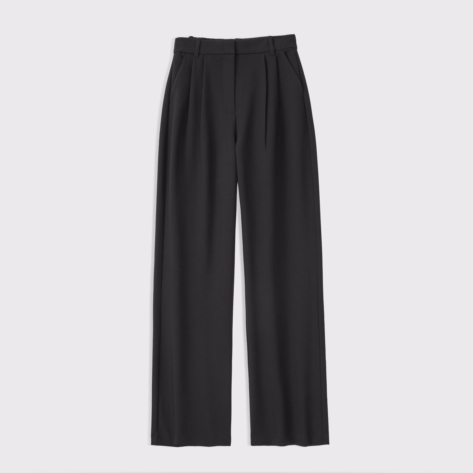 Abercrombie Curve Love A&F Sloane Tailored Hardware Wide Leg Pant