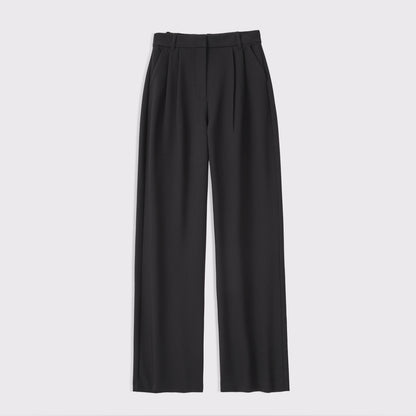 Abercrombie Curve Love A&F Sloane Tailored Hardware Wide Leg Pant