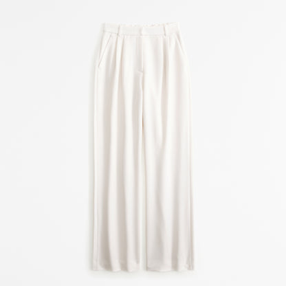 Abercrombie Curve Love A&F Sloane Tailored Hardware Wide Leg Pant