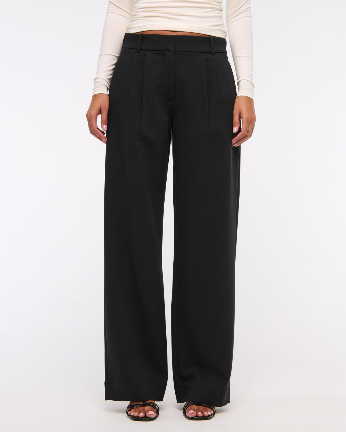 Abercrombie A&F Sloane Low Rise Tailored Wide Leg Pant