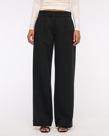Abercrombie A&F Sloane Low Rise Tailored Wide Leg Pant
