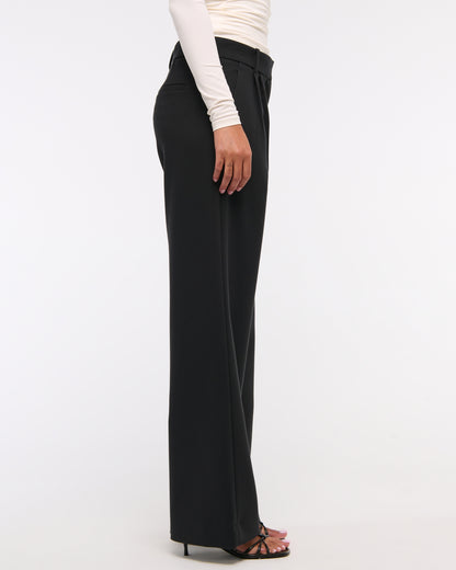 Abercrombie A&F Sloane Low Rise Tailored Wide Leg Pant