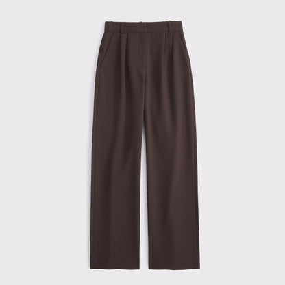 Abercrombie Curve Love A&F Sloane Tailored Hardware Wide Leg Pant