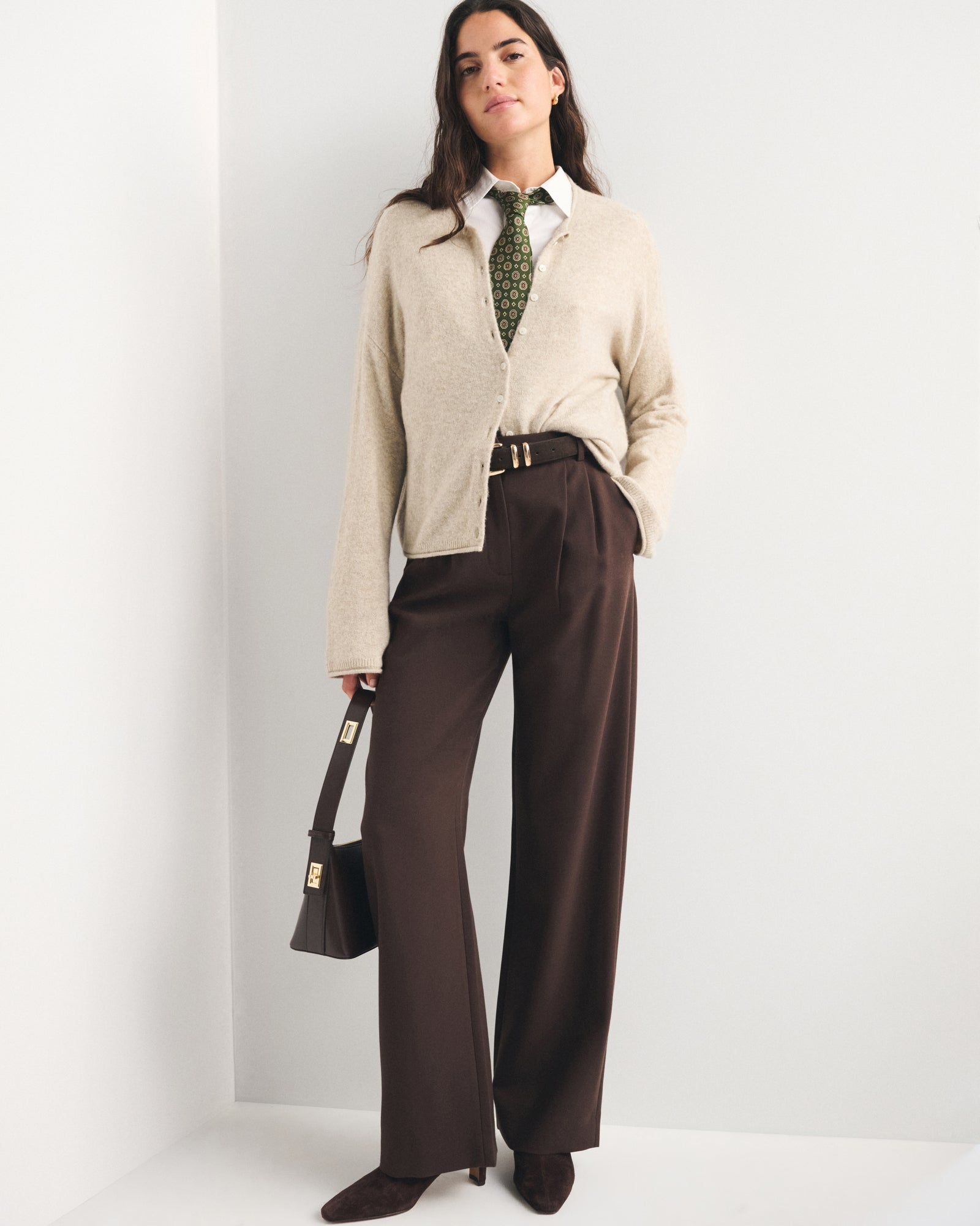 Abercrombie A&F Sloane Tailored Wide Leg Pant