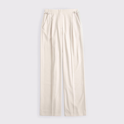 Abercrombie Curve Love A&F Sloane Tailored Hardware Wide Leg Pant
