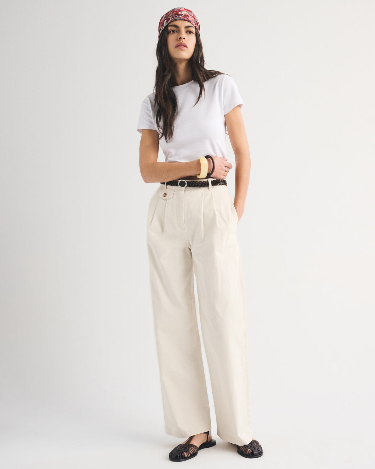 Abercrombie A&F Sloane Chino Tailored Wide Leg Pant