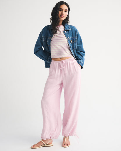 Abercrombie Convertible Crinkle Balloon Pull-On Pant