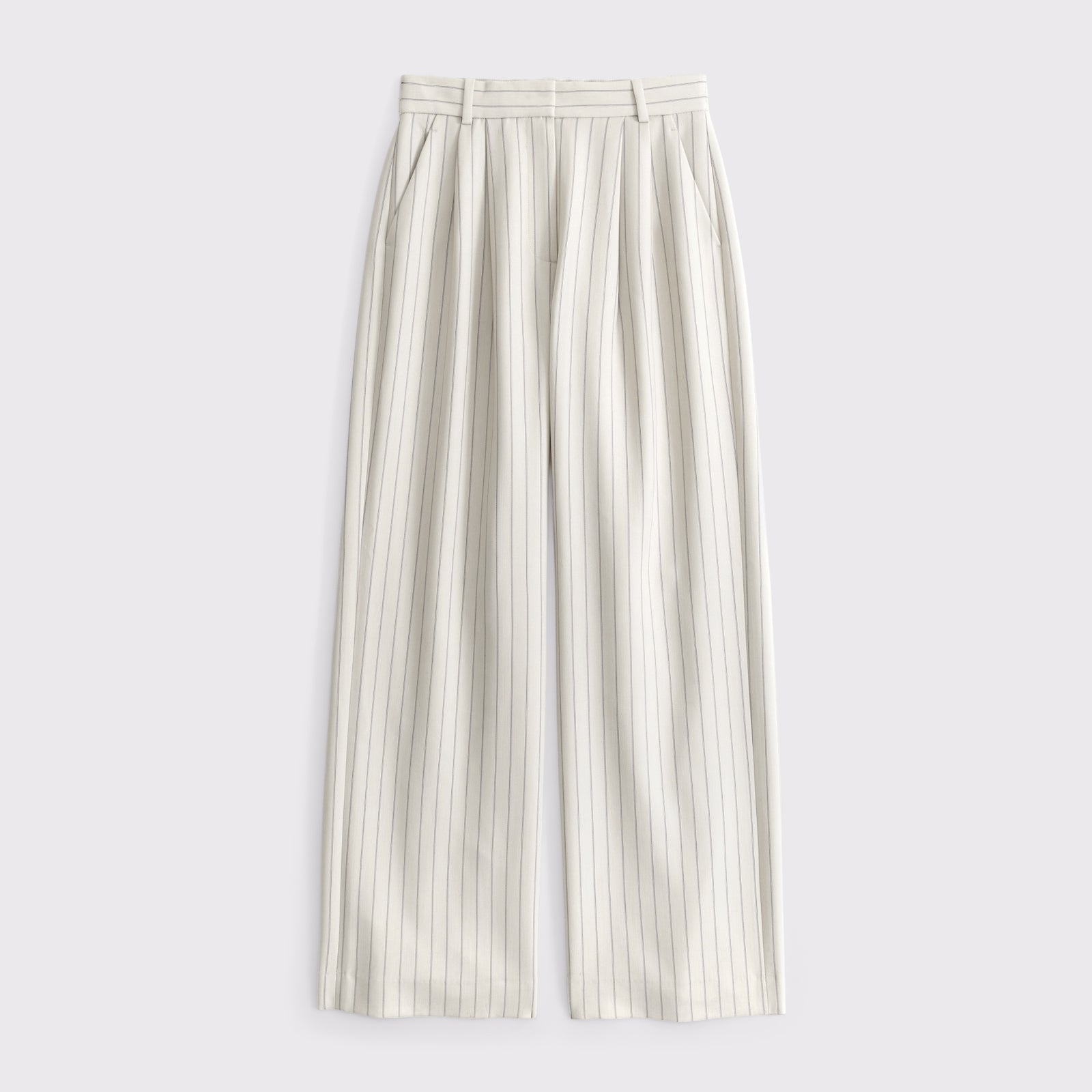 Abercrombie Curve Love A&F Sloane Tailored Hardware Wide Leg Pant