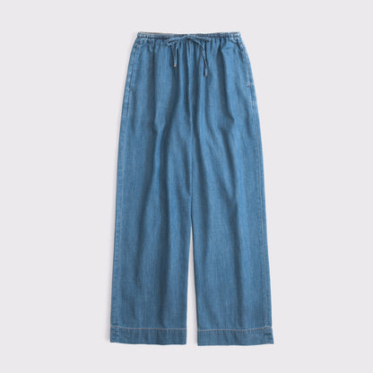 Abercrombie A&F Gemma Chambray Wide Leg Pull-On Pant
